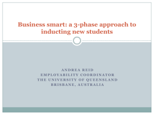 Business smart: a 3-phase approach to inducting new students
