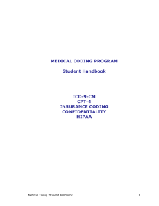 MEDICAL CODING PROGRAM  Student Handbook ICD-9-CM