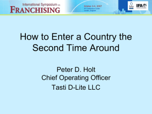 How to Enter a Country the Second Time Around Peter D. Holt