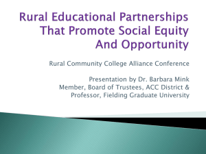 Rural Community College Alliance Conference Presentation by Dr. Barbara Mink