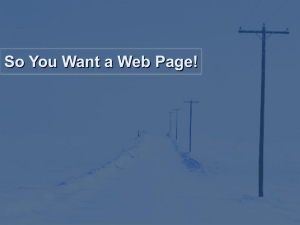 So You Want a Web Page!