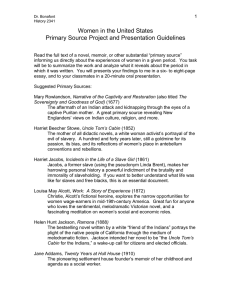 Women in the United States Primary Source Project and Presentation Guidelines