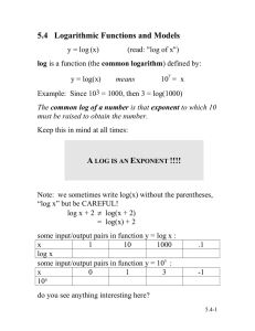 5.4   Logarithmic Functions and Models