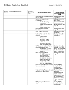 IES Grant Application Checklist  Updated 04/16/14_CNJ Section of Application