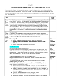 MINUTES CC34 Clinical Curriculum Committee – Feb 28, 2012; Burnett-Womack 1045,...
