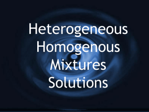 Heterogeneous Homogenous Mixtures Solutions