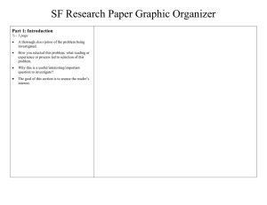 SF Research Paper Graphic Organizer Part 1: Introduction