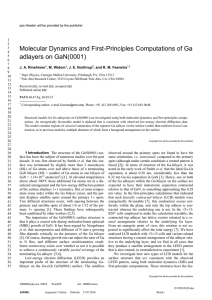 Molecular Dynamics and First-Principles Computations of Ga adlayers on GaN(0001)  1
