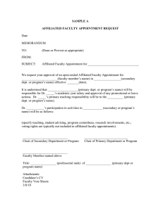 SAMPLE A  AFFILIATED FACULTY APPOINTMENT REQUEST Date