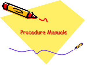 Procedure Manuals