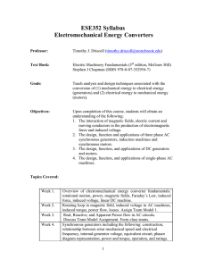 ESE352 Syllabus Electromechanical Energy Converters