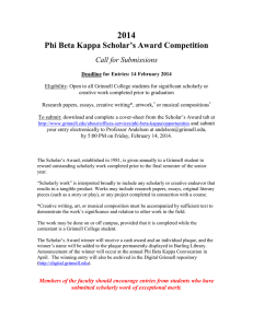 2014 Phi Beta Kappa Scholar’s Award Competition Call for Submissions