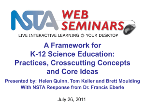 A Framework for K-12 Science Education: Practices, Crosscutting Concepts and Core Ideas