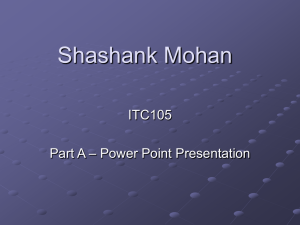 Shashank Mohan ITC105 – Power Point Presentation Part A