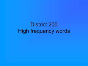 District 200 High frequency words