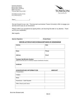 Honorarium Payment Form