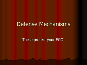 Defense Mechanisms These protect your EGO!