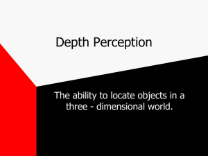 Depth Perception The ability to locate objects in a