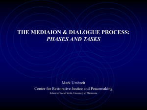THE MEDIAION &amp; DIALOGUE PROCESS: PHASES AND TASKS Mark Umbreit
