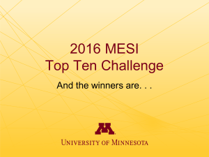 2016 MESI Top Ten Challenge And the winners are. . .