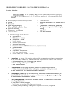STUDENT RESPONSIBILITIES FOR PEDIATRIC SURGERY (PDA)