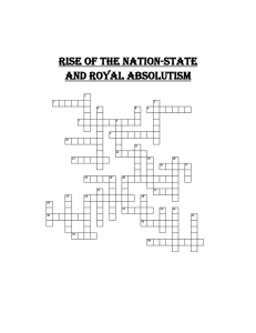 Rise of the Nation-State And Royal absolutism