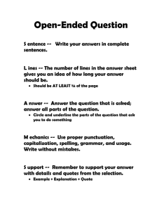 Open-Ended Question
