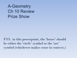 A-Geometry Ch 10 Review Prize Show