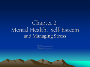Chapter 2: Mental Health,  Self-Esteem and Managing Stress Name ________________