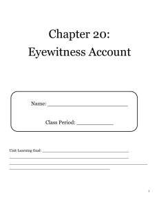 Chapter 20: Eyewitness Account Name: ________________________