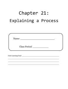 Chapter 21: Explaining a Process  Name: ________________________