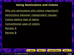 Using Semicolons and Colons
