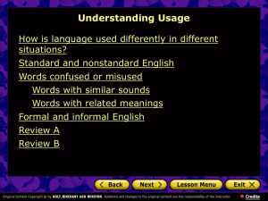 Understanding Usage