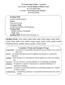 4 Grade Study Guide -- Lesson 6 “Surviving on the Prairie”