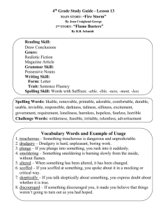 4 Grade Study Guide - Lesson 13 Fire Storm” “Flame Busters”