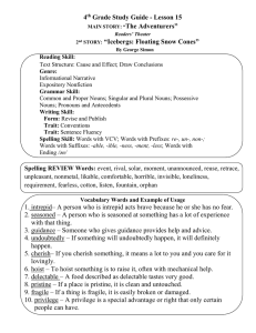 4 Grade Study Guide - Lesson 15 The Adventurers” “Icebergs: Floating Snow Cones”