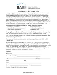 Photograph &amp; Video Release Form