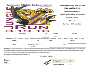 Turn in Registration form to Coach Hilburn by March 4th. Registration fees: 5K—$25
