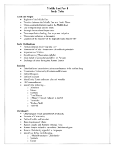 Middle East Part I Study Guide