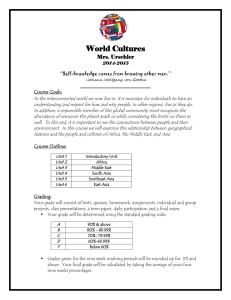World Cultures Mrs. Urschler I Course Goals: