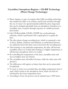 Crystalline/Amorphous Regions – CD-RW Technology (Phase Change Technology)