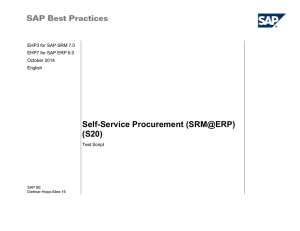 Self-Service Procurement (SRM@ERP) (S20) EHP3 for SAP SRM 7.0