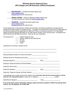 Wireless Service Approval Form UW Colleges and UW-Extension (UWCX) Employees