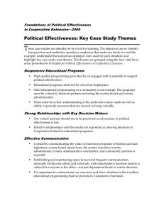 T Political Effectiveness: Key Case Study Themes Foundations of Political Effectiveness