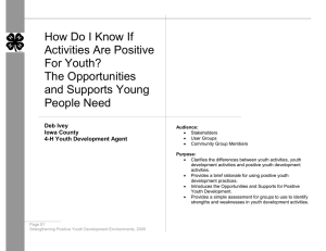 How Do I Know If Activities Are Positive For Youth? The Opportunities