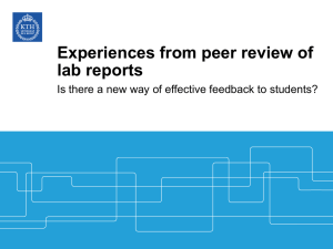 Experiences from peer review of lab reports