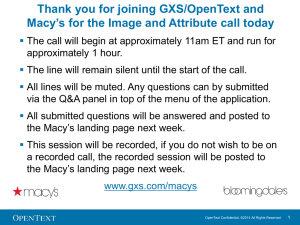 Thank you for joining GXS/OpenText and