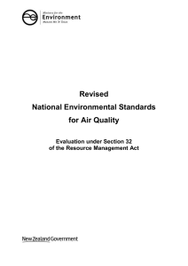 Revised National Environmental Standards for Air Quality Evaluation under Section 32