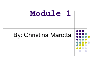 Module 1 By: Christina Marotta