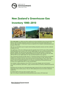 New Zealand’s Greenhouse Gas –2010 Inventory 1990